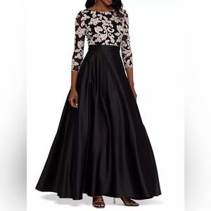 Women’s Embroidered 3/4 Sleeve Ball Gown